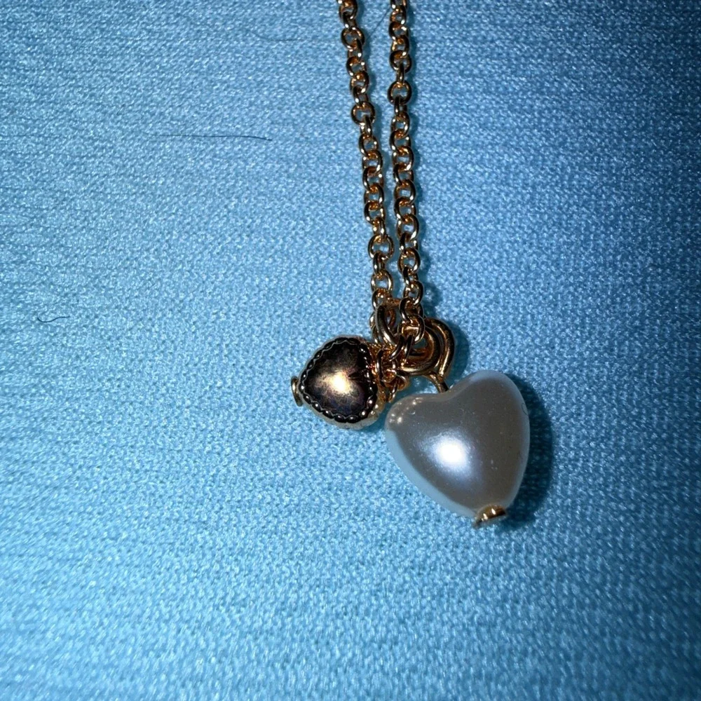 Wild Fable Necklace Set Kids OS Butterfly Heart Pearl Gold Tone 4PC